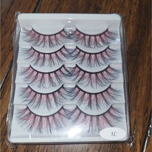 NWOT Set of 5 Pink & Black Lashes
